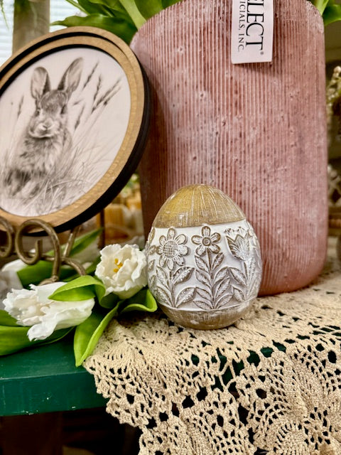 Wood Carved Easter Egg