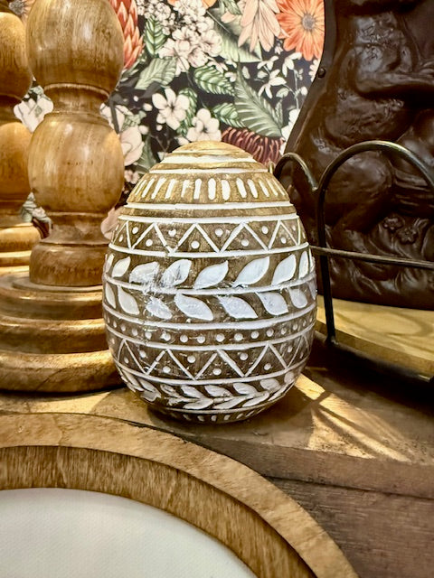 Wood Carved Easter Egg