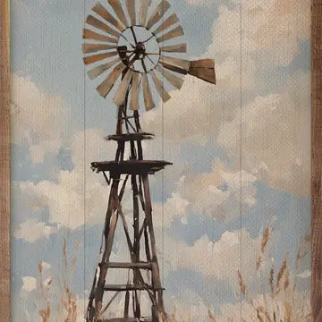 Windmill in Sunny Field